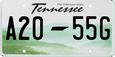 TN license plate A2055G