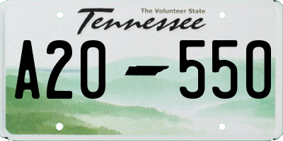 TN license plate A2055O