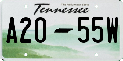 TN license plate A2055W