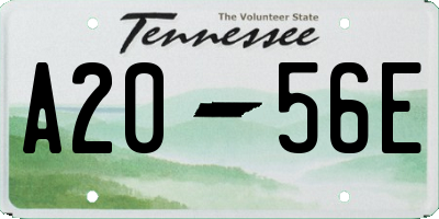 TN license plate A2056E