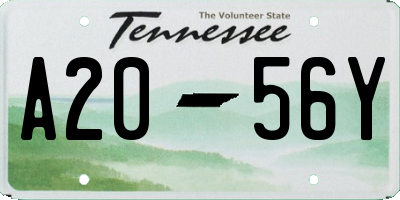 TN license plate A2056Y