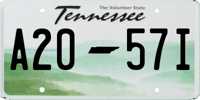 TN license plate A2057I
