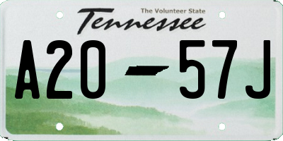 TN license plate A2057J