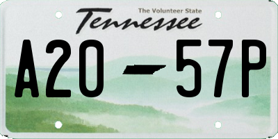 TN license plate A2057P
