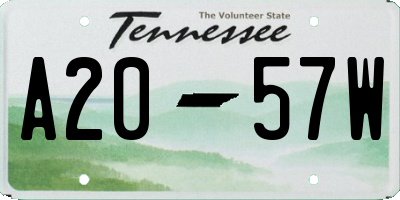 TN license plate A2057W