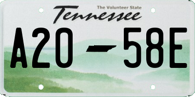 TN license plate A2058E