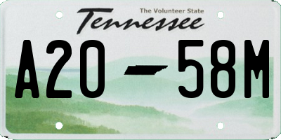 TN license plate A2058M
