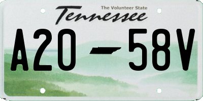 TN license plate A2058V