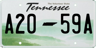 TN license plate A2059A