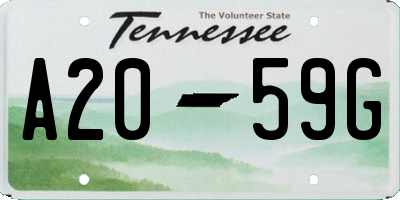 TN license plate A2059G