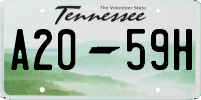 TN license plate A2059H