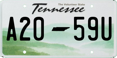TN license plate A2059U