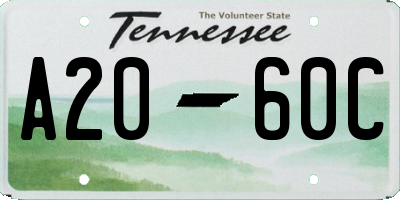 TN license plate A2060C