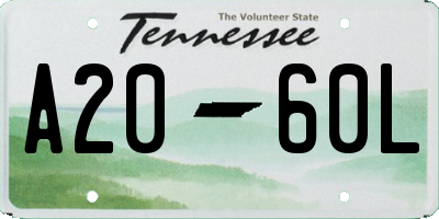TN license plate A2060L