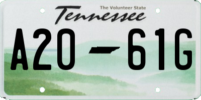 TN license plate A2061G