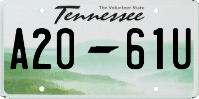 TN license plate A2061U