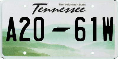 TN license plate A2061W