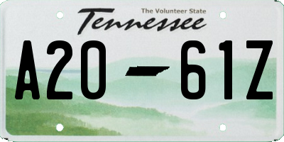 TN license plate A2061Z