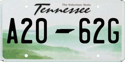 TN license plate A2062G