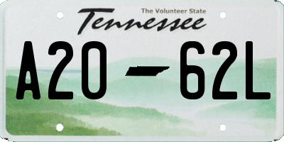 TN license plate A2062L