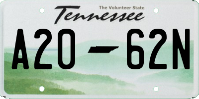 TN license plate A2062N