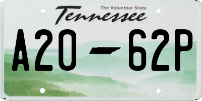 TN license plate A2062P