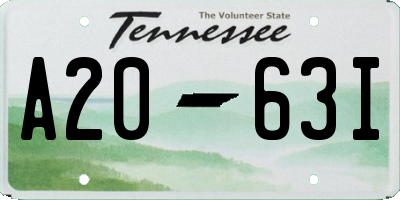 TN license plate A2063I