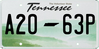 TN license plate A2063P