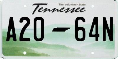 TN license plate A2064N