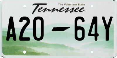 TN license plate A2064Y