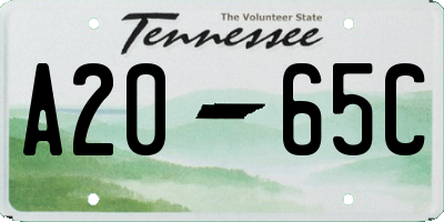 TN license plate A2065C