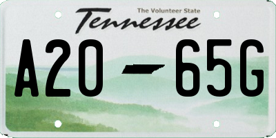 TN license plate A2065G