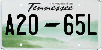TN license plate A2065L