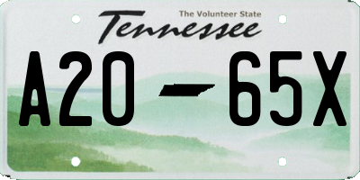 TN license plate A2065X