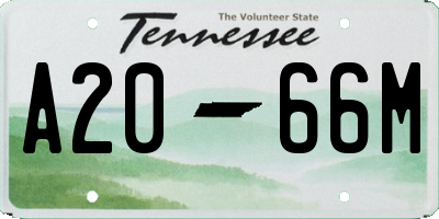 TN license plate A2066M