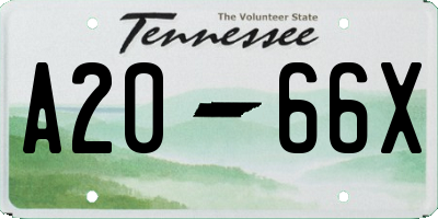 TN license plate A2066X