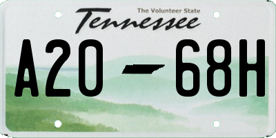TN license plate A2068H