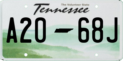 TN license plate A2068J