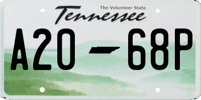 TN license plate A2068P