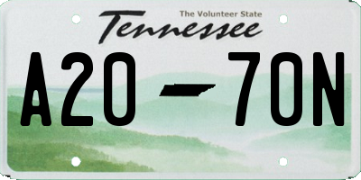 TN license plate A2070N