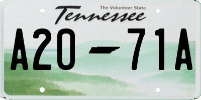 TN license plate A2071A