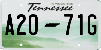 TN license plate A2071G