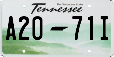 TN license plate A2071I