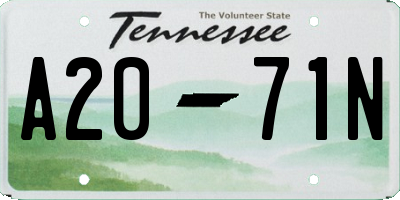 TN license plate A2071N