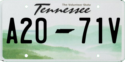 TN license plate A2071V