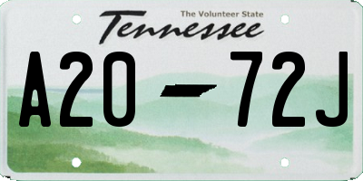 TN license plate A2072J