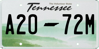 TN license plate A2072M