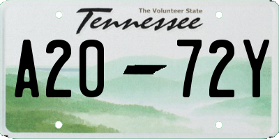 TN license plate A2072Y