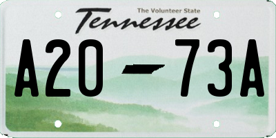 TN license plate A2073A