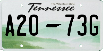 TN license plate A2073G